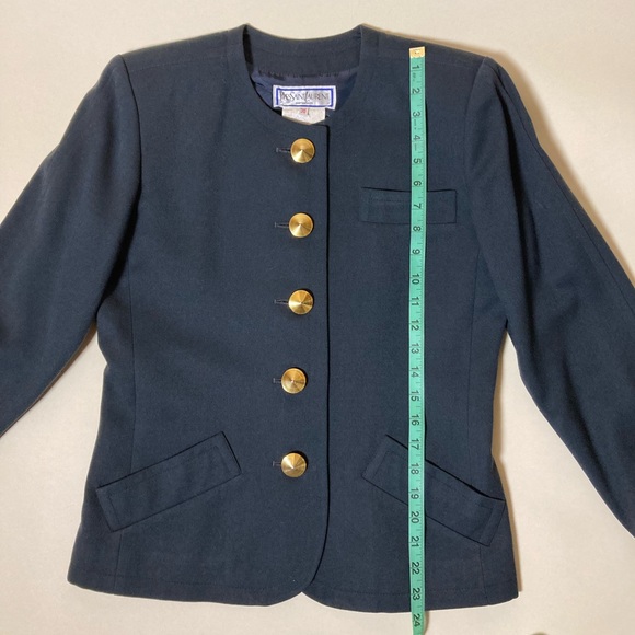 YSL Variation Rare Early 80s Military Style Wool Jacket Size 36 - Picture 8 of 16